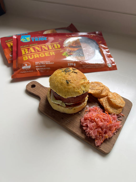 Blue Tribe Banned Burger with Homemade Buns Recipe