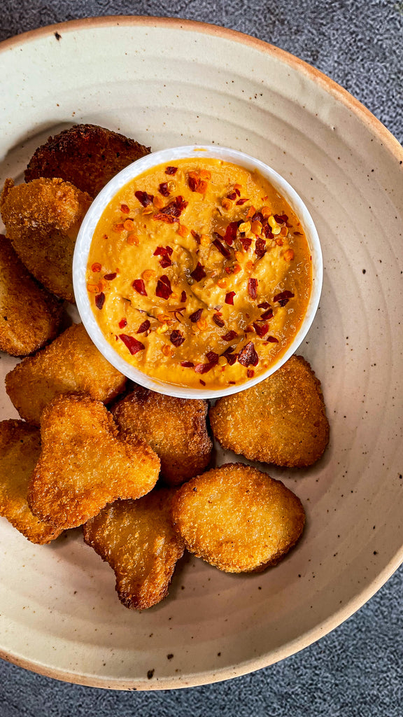 Cooked vegan chicken nuggets | Blue Tribe